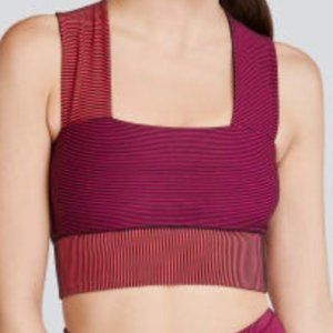 Lukka.lux Criss Cross Ribbed Sports Bra In Cersie Mix S